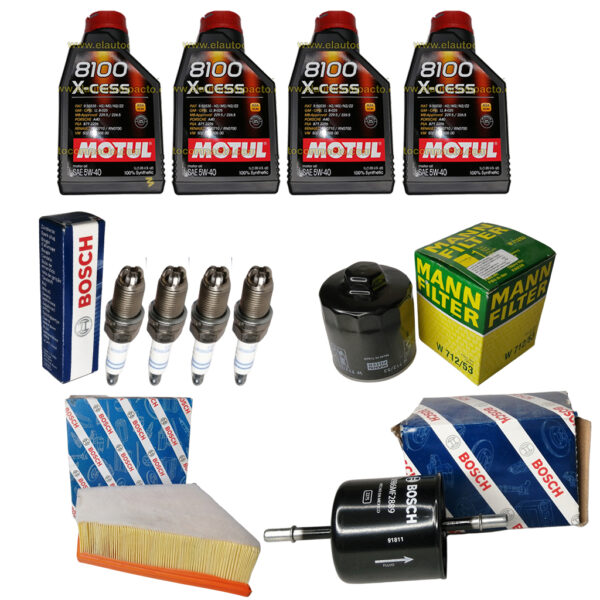 paquete kit afinacion crossfox cross fox bujia bosch tres electrodos aceite motul original volkswagen sintetico