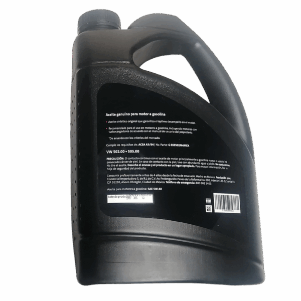 Aceite Sintetico volkswagen 5W-40 5 litros garrafa Original